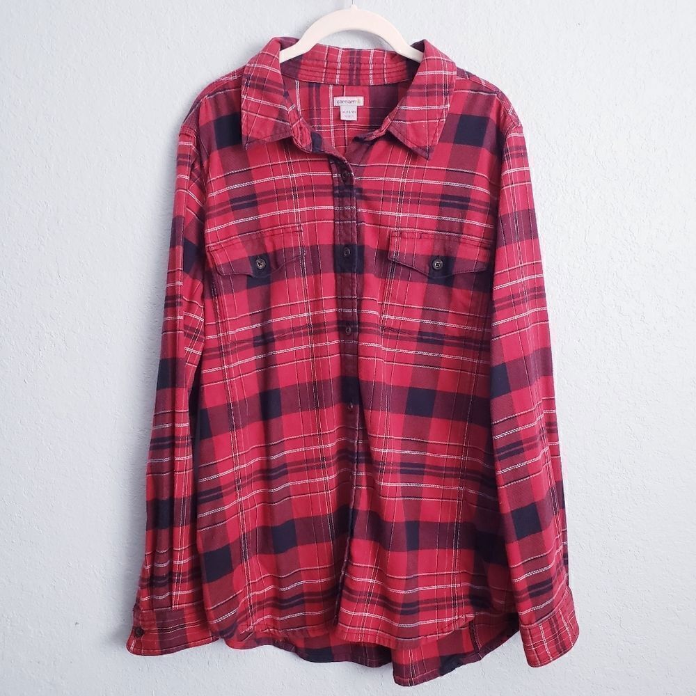 Carhartt Flannel Buttondown Red and Black Plaid